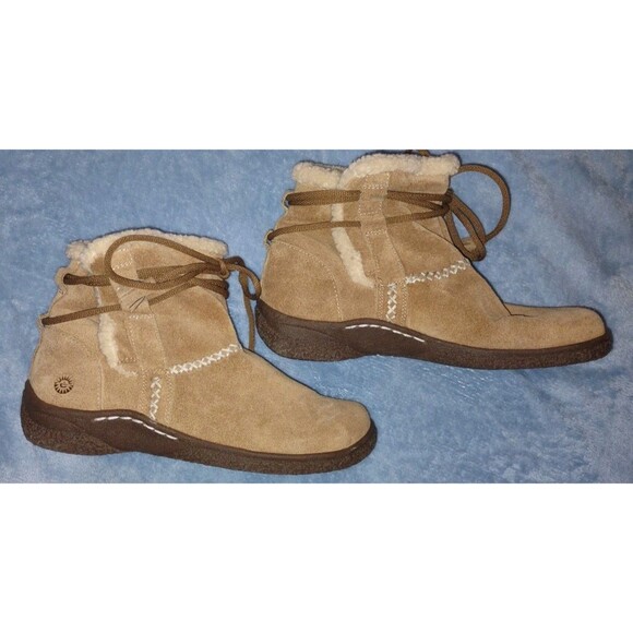 New Sz 6.5 Earth Spirit Brown Suede Winter Boots Booties Womens - Picture 1 of 6